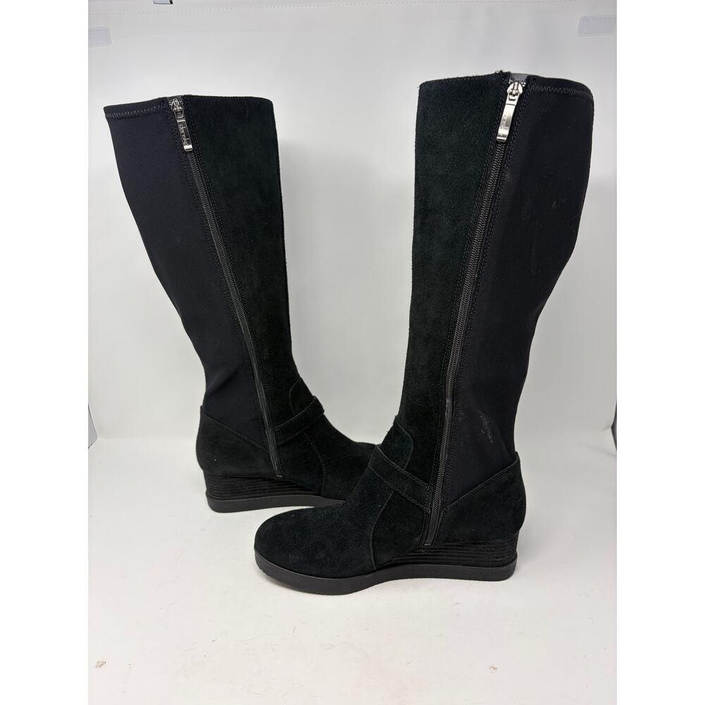 Dansko women's Shelia tall wedge boots EU 39 black suede $210 knee high - Picture 6 of 11